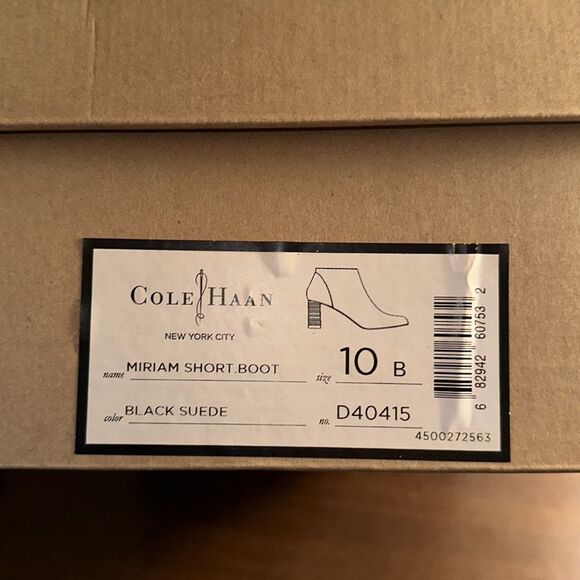 Women’s Cole Haan Miriam Short Boot Black Suede, Size 10, New in Box - Picture 10 of 10